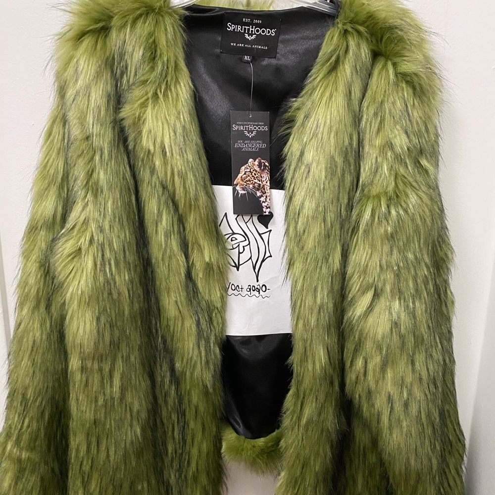 Spirithoods Jade Green Faux Fur Bomber XL